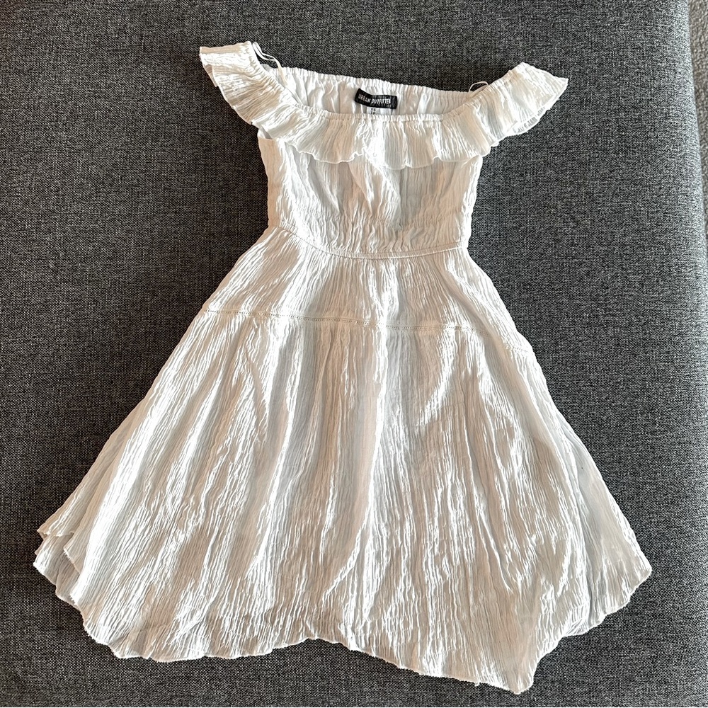 Urban outfitters Aubrey Off-The-Shoulder Mini Dress in white